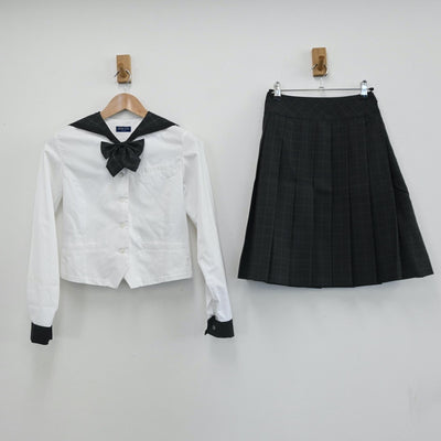 【中古】鳥取県 米子北高等学校 女子制服 6点（セーラー服・セーラー服・スカート）sf008017