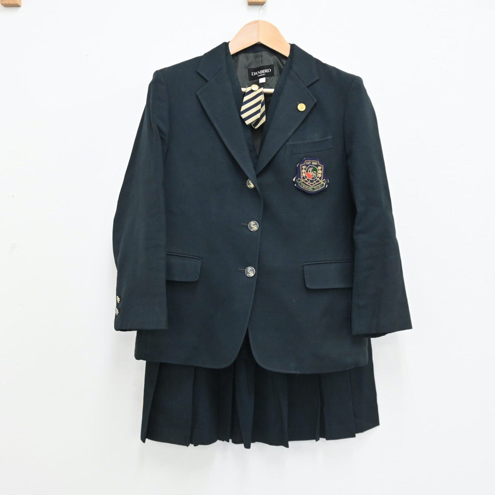 【中古】茨城県 私立 つくば秀英高等学校 女子制服 5点（ブレザー・ベスト・ニット・スカート）sf008036