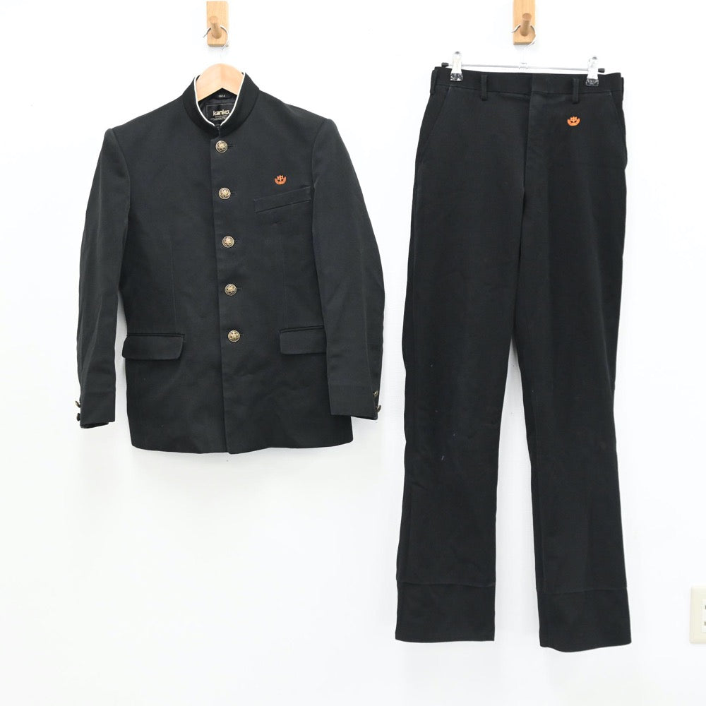 【中古】佐賀県 吉野ヶ里町立三田川中学校 男子制服 2点（学ラン・ズボン）sf008059