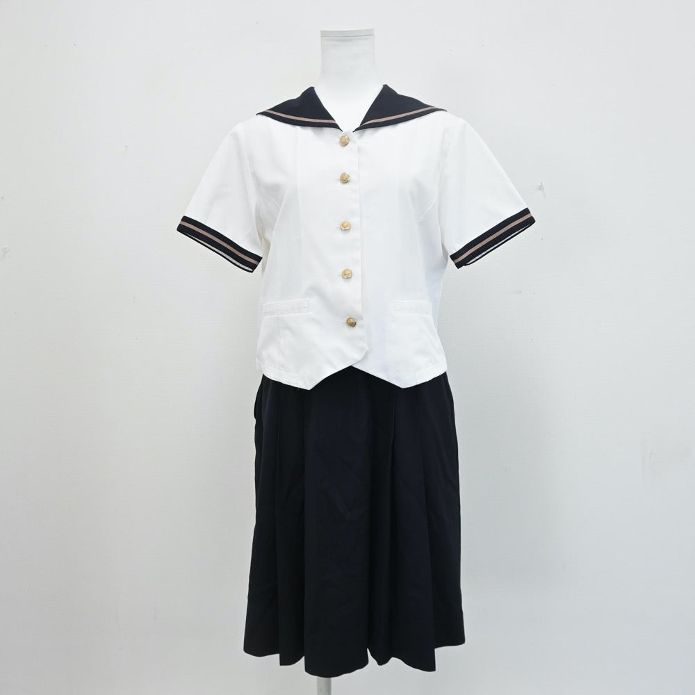 【中古】岡山県 岡山南高等学校 女子制服 2点（セーラー服・スカート）sf008083