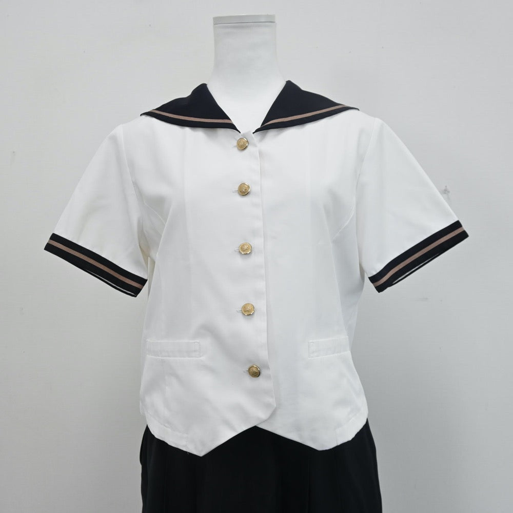 【中古】岡山県 岡山南高等学校 女子制服 2点（セーラー服・スカート）sf008083