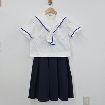 【中古】熊本県 宇土鶴城中学校 女子制服 3点（セーラー服・スカート）sf008091