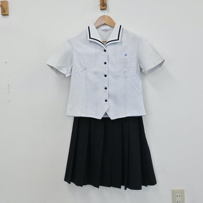 【中古】福岡県 福岡県立武蔵台高等学校 女子制服 3点（セーラー服・ニットベスト・スカート）sf008125
