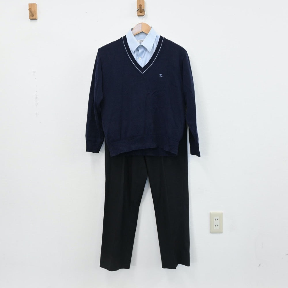 中古制服】埼玉県 川口市立高等学校 男子制服 5点（学ラン・ニット