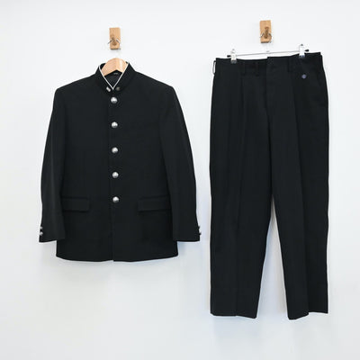 【中古】栃木県 足利大学附属高等学校 男子制服 3点（学ラン・ズボン）sf008144