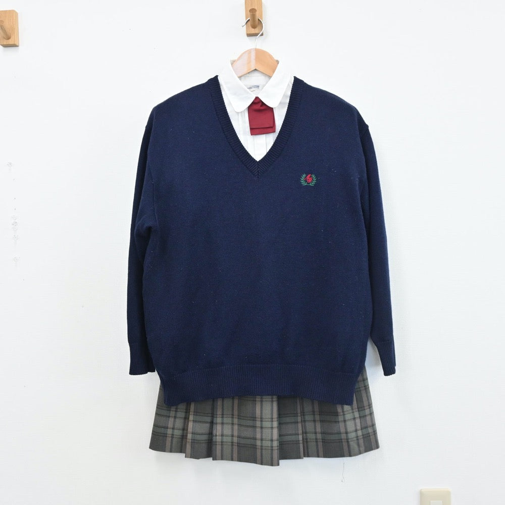 【中古】長野県 松商学園高等学校 女子制服 6点（ブレザー・ニット・シャツ・ベスト・スカート）sf008152