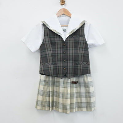 【中古】長野県 松商学園高等学校 女子制服 3点（ベスト・セーラー服・スカート）sf008153