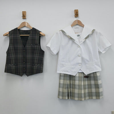 【中古】長野県 松商学園高等学校 女子制服 3点（ベスト・セーラー服・スカート）sf008153