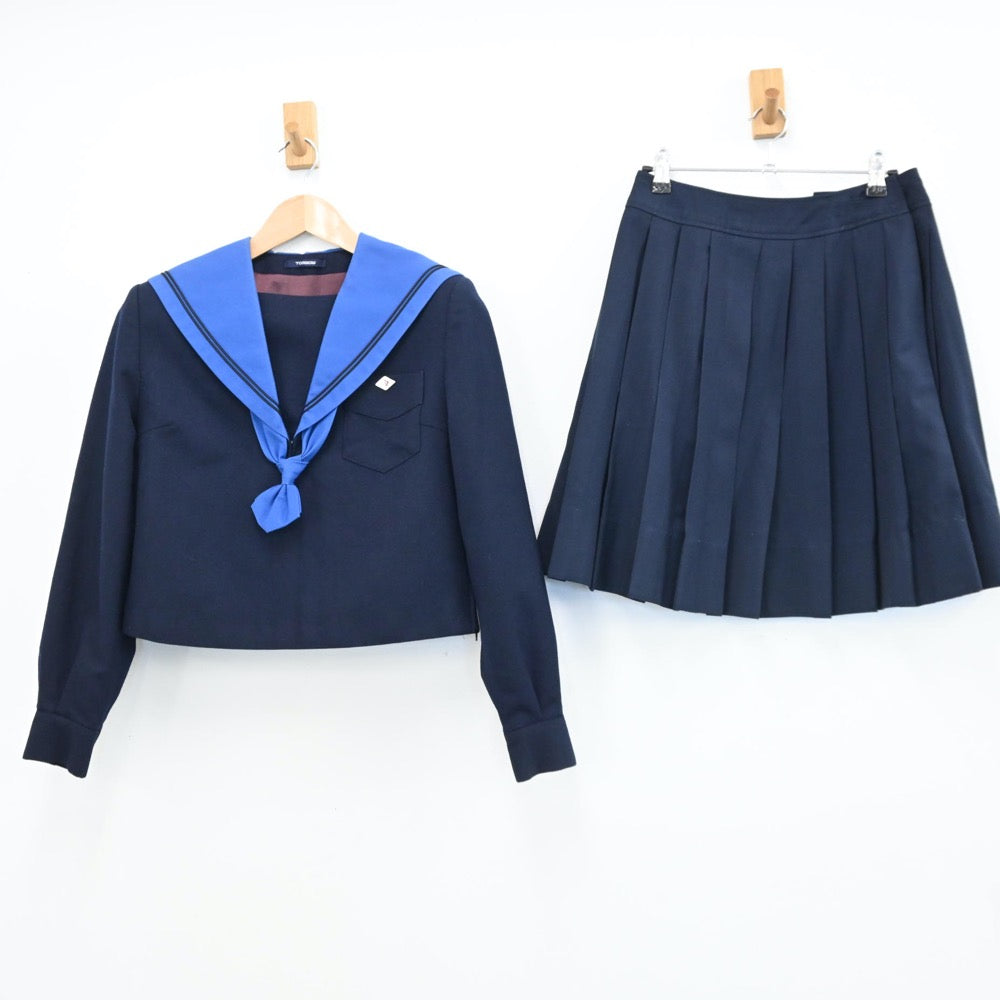 【中古】大阪府 大阪府立夕陽丘高等学校 女子制服 4点（セーラー服・スカート・スカート）sf008155