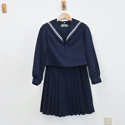 【中古】千葉県 朝日ヶ丘中学校 女子制服 3点（セーラー服・スカート）sf008156