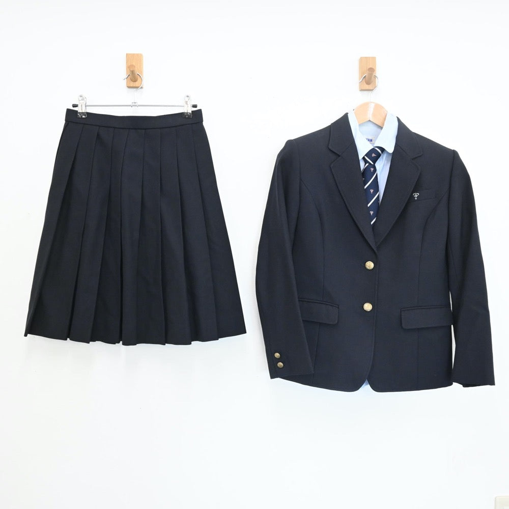 【中古】東京都 日本大学鶴ヶ丘高等学校 女子制服 5点（ブレザー・シャツ・スカート）sf008186