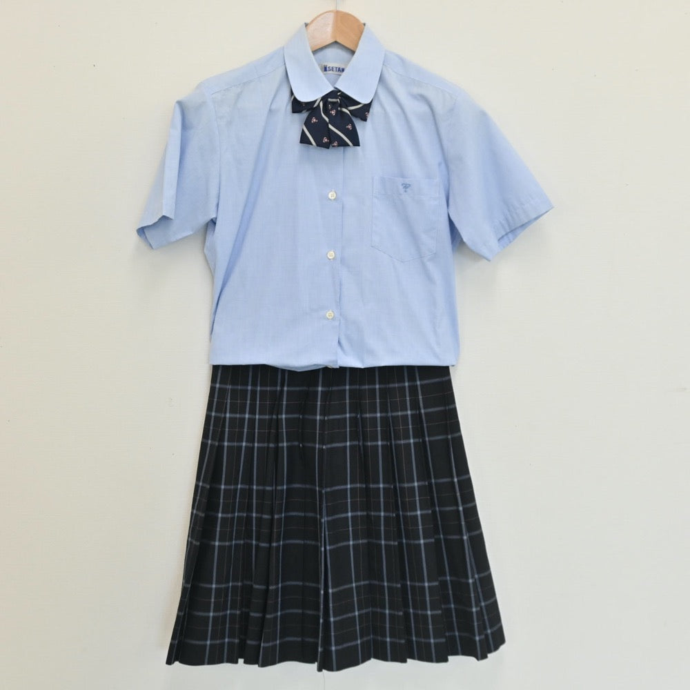 【中古】東京都 日本大学鶴ヶ丘高等学校 女子制服 4点（シャツ・スカート・スカート）sf008188