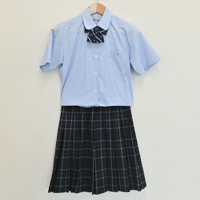 【中古】東京都 日本大学鶴ヶ丘高等学校 女子制服 4点（シャツ・スカート・スカート）sf008188