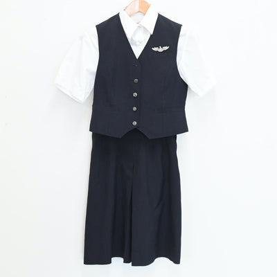 【中古】石川県 日本航空高等学校 女子制服 5点（シャツ・ベスト・スカート）sf008190