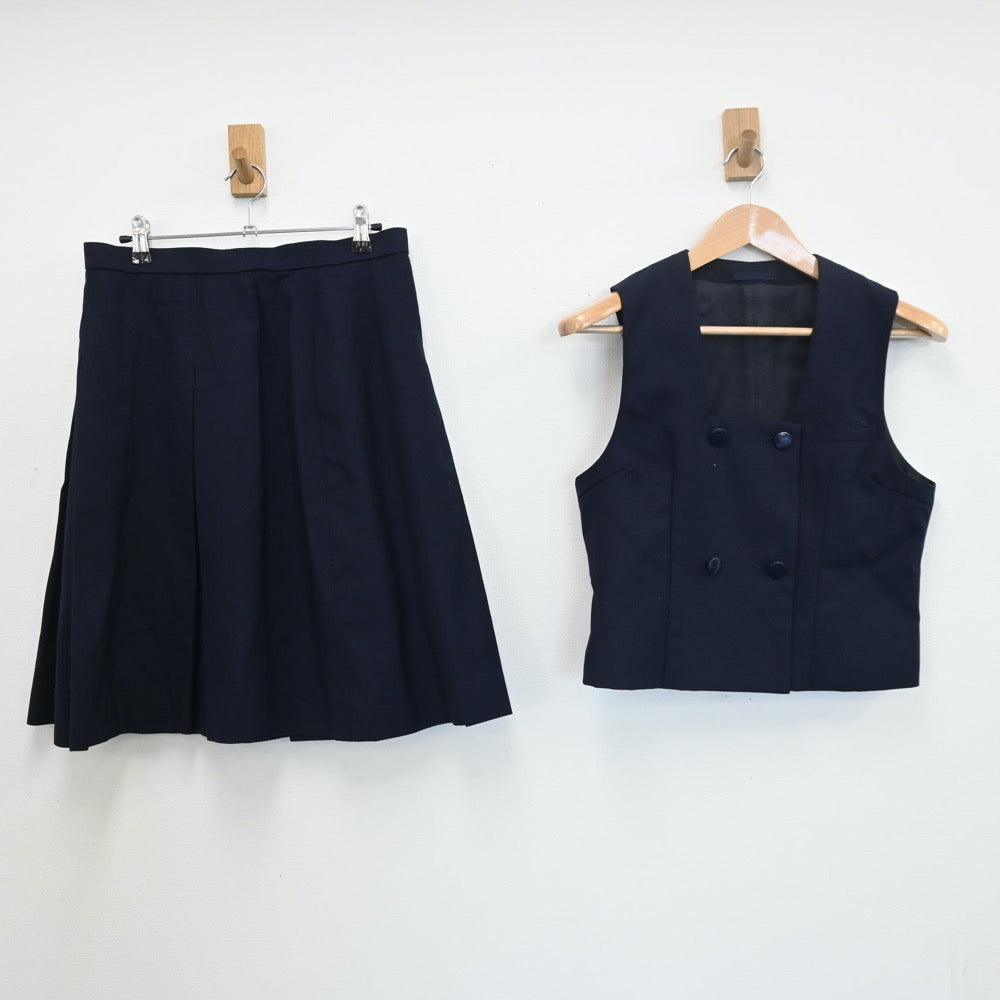 【中古】埼玉県 所沢北高等学校 女子制服 2点（ベスト・スカート）sf008211