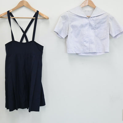 【中古】福岡県 修猷館高等学校 女子制服 2点（セーラー服・スカート）sf008213