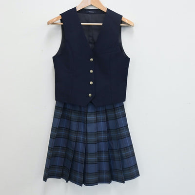 【中古】青森県 千葉学園高等学校 女子制服 6点（ブレザー・ベスト・シャツ・スカート）sf008223