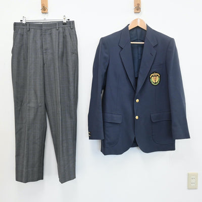 【中古】大阪府 東香里ヶ丘中学校 男子制服 2点（ブレザー・ズボン）sf008229