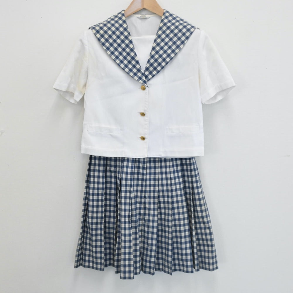 【中古】宮城県 聖和学園高等学校 女子制服 2点（セーラー服・スカート）sf008234