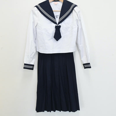 【中古】宮城県 富沢中学校 女子制服 5点（セーラー服・スカート）sf008266