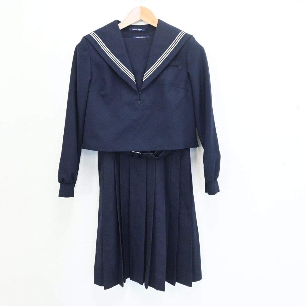 【中古】福岡県 和白丘中学校 女子制服 2点（セーラー服・ジャンパースカート）sf008267