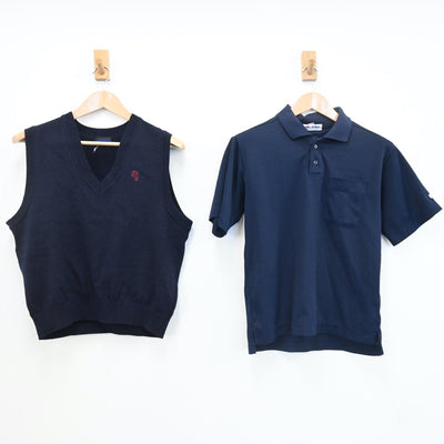 【中古】東京都 青梅総合高等学校 女子制服 3点（ニット・ニットベスト・シャツ）sf008288