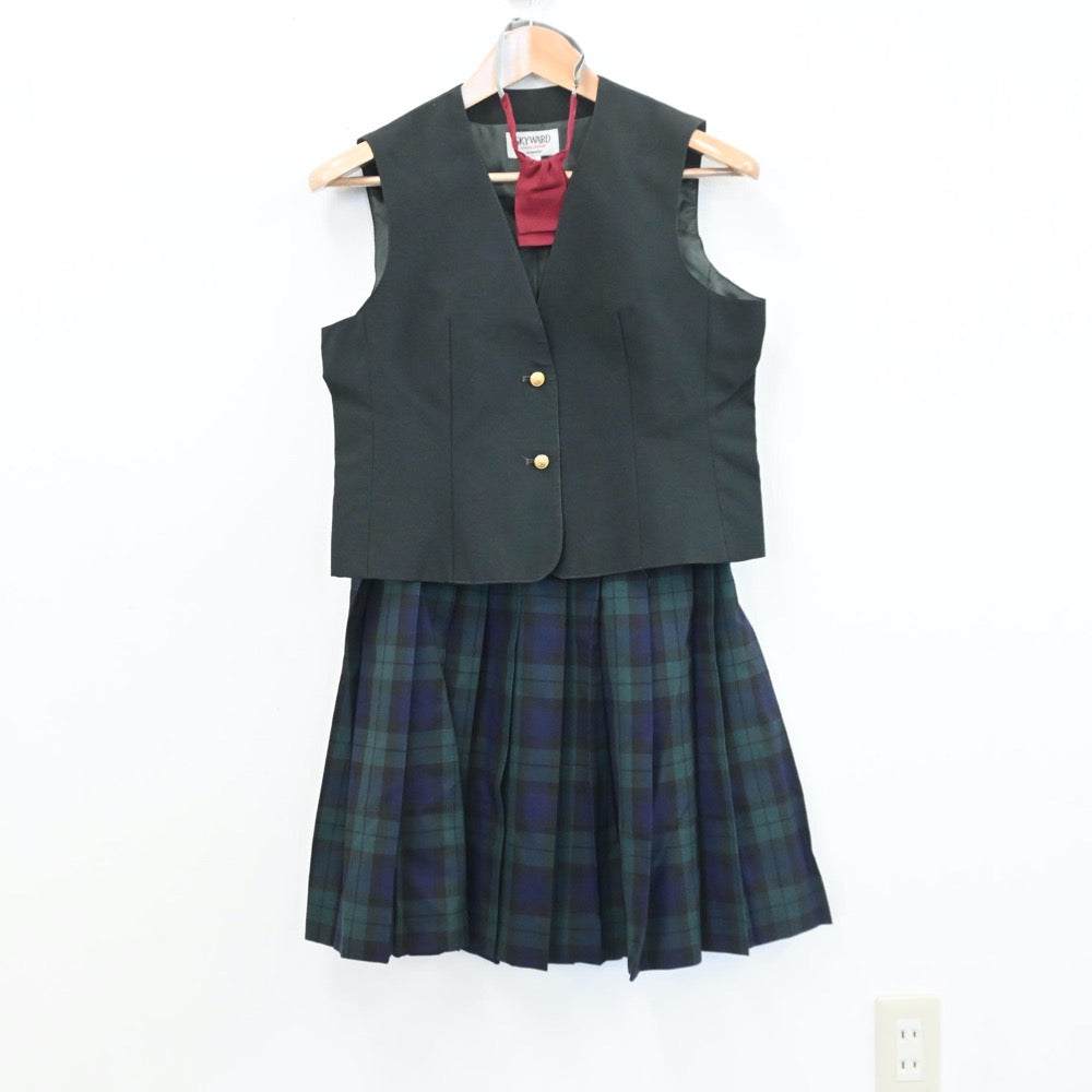 【中古】宮城県 仙台育英高等学校 女子制服 4点（ベスト・スカート）sf008299