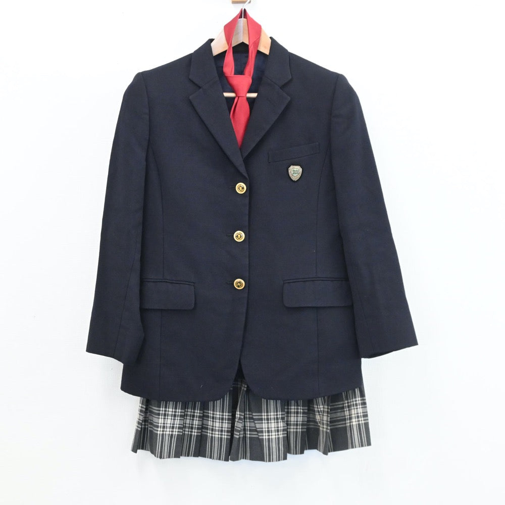 【中古】千葉県 千葉県立市原緑高等学校 女子制服 5点（ブレザー・ニットベスト・スカート）sf008312