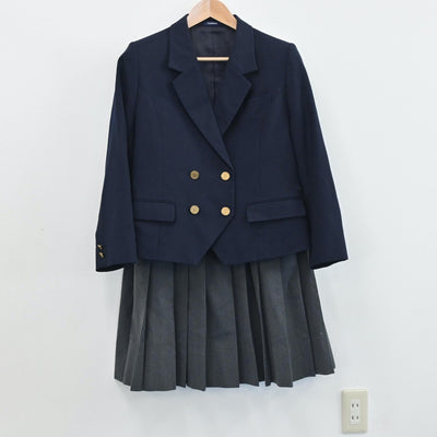 【中古】兵庫県 神戸市立舞子中学校 女子制服 5点（ブレザー・ベスト・スカート）sf008318