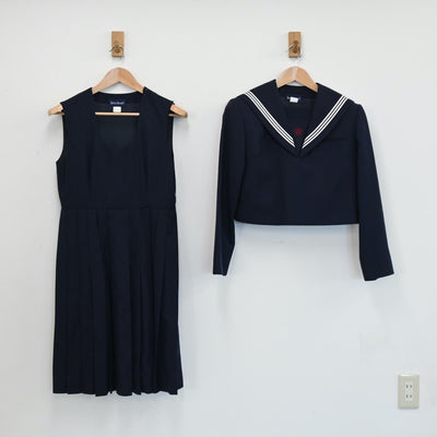 【中古】熊本県 熊本県立玉名高等学校 女子制服 2点（セーラー服・ジャンパースカート）sf008326