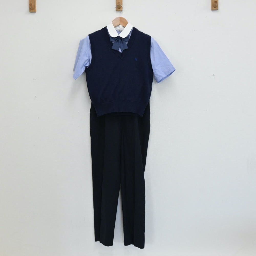 【中古】埼玉県 埼玉県立芸術総合高校 女子制服 5点（シャツ・ニットベスト・スカート・ズボン）sf008332