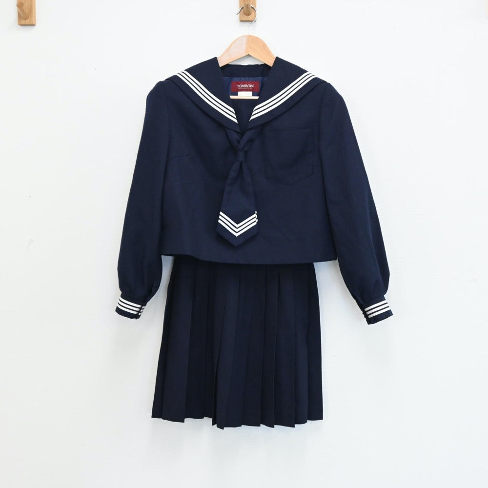 【中古】神奈川県 小田原市立酒匂中学校 女子制服 3点（セーラー服・シャツ・スカート）sf008339