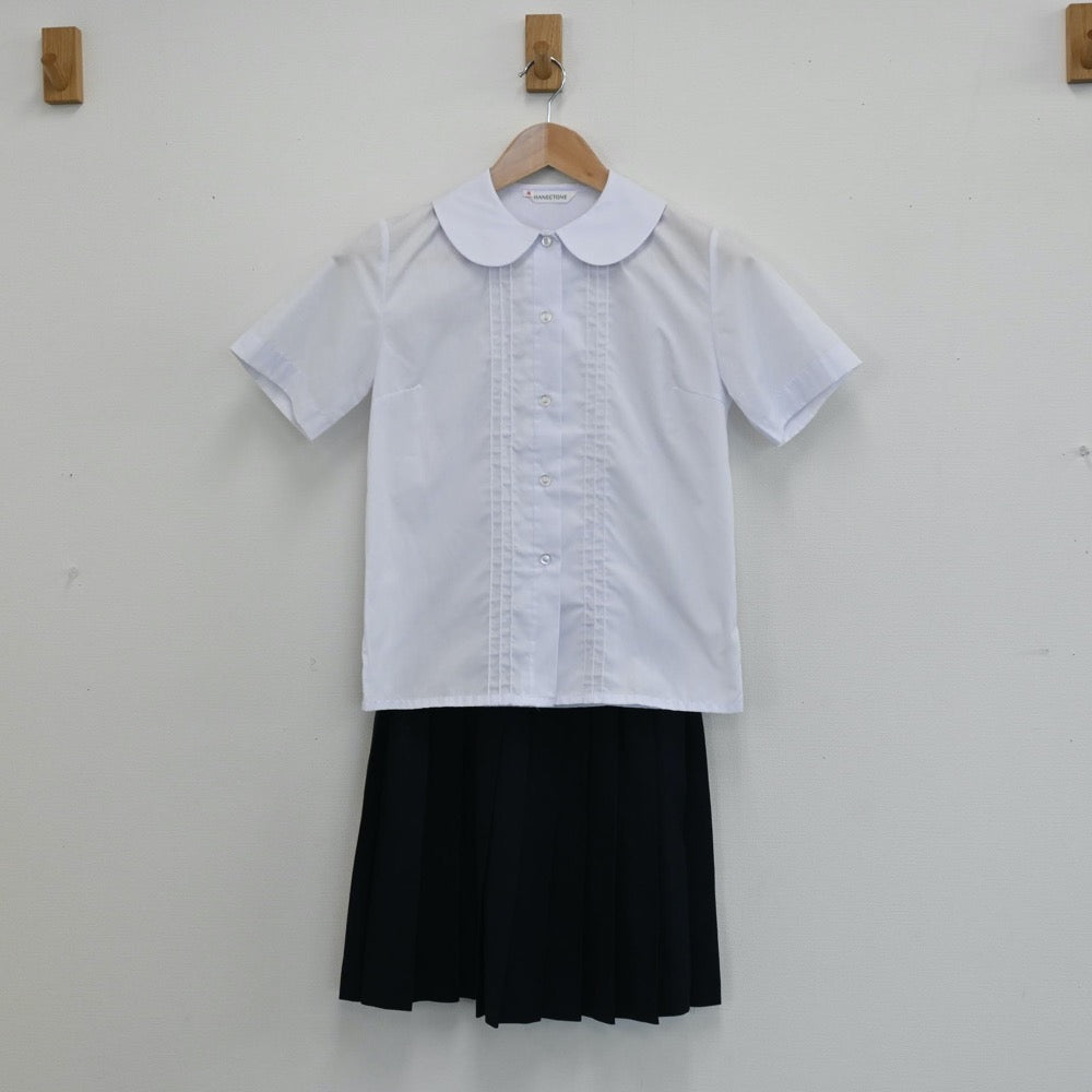 【中古】神奈川県 小田原市立酒匂中学校 女子制服 3点（セーラー服・シャツ・スカート）sf008339