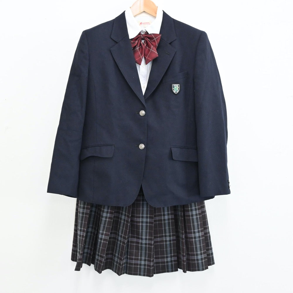 【中古】神奈川県 新名学園 旭丘高等学校 女子制服 5点（ブレザー・シャツ・スカート）sf008375