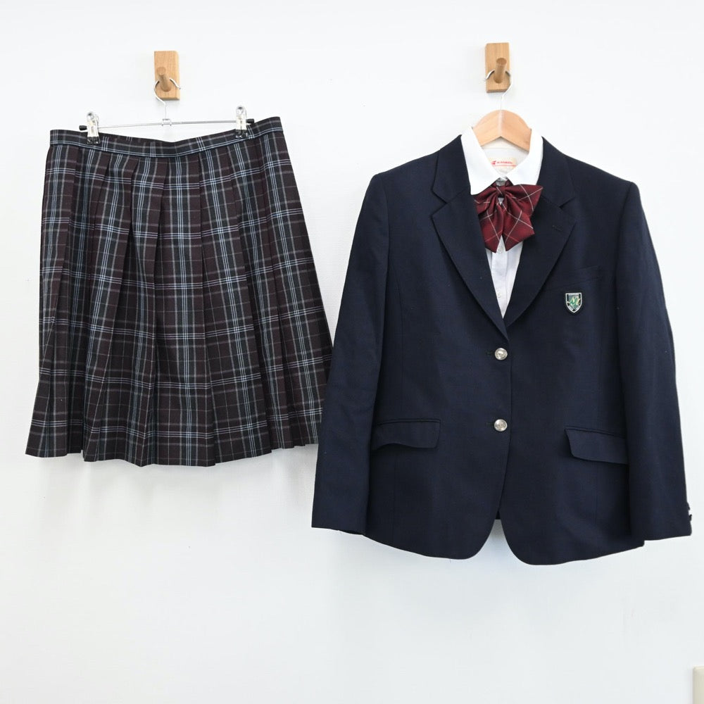 【中古】神奈川県 新名学園 旭丘高等学校 女子制服 5点（ブレザー・シャツ・スカート）sf008375