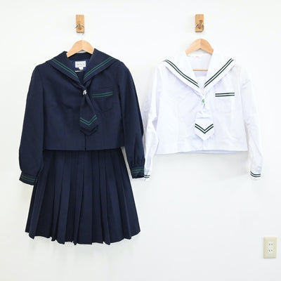 【中古】神奈川県 新名学園 旭丘高等学校 女子制服 5点（セーラー服・セーラー服・スカート）sf008383