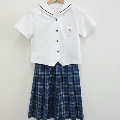 【中古】山口県 晃英館中学校 女子制服 4点（セーラー服・スカート）sf008392