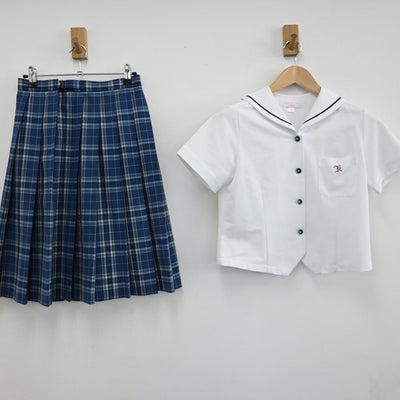 【中古】山口県 晃英館中学校 女子制服 4点（セーラー服・スカート）sf008392