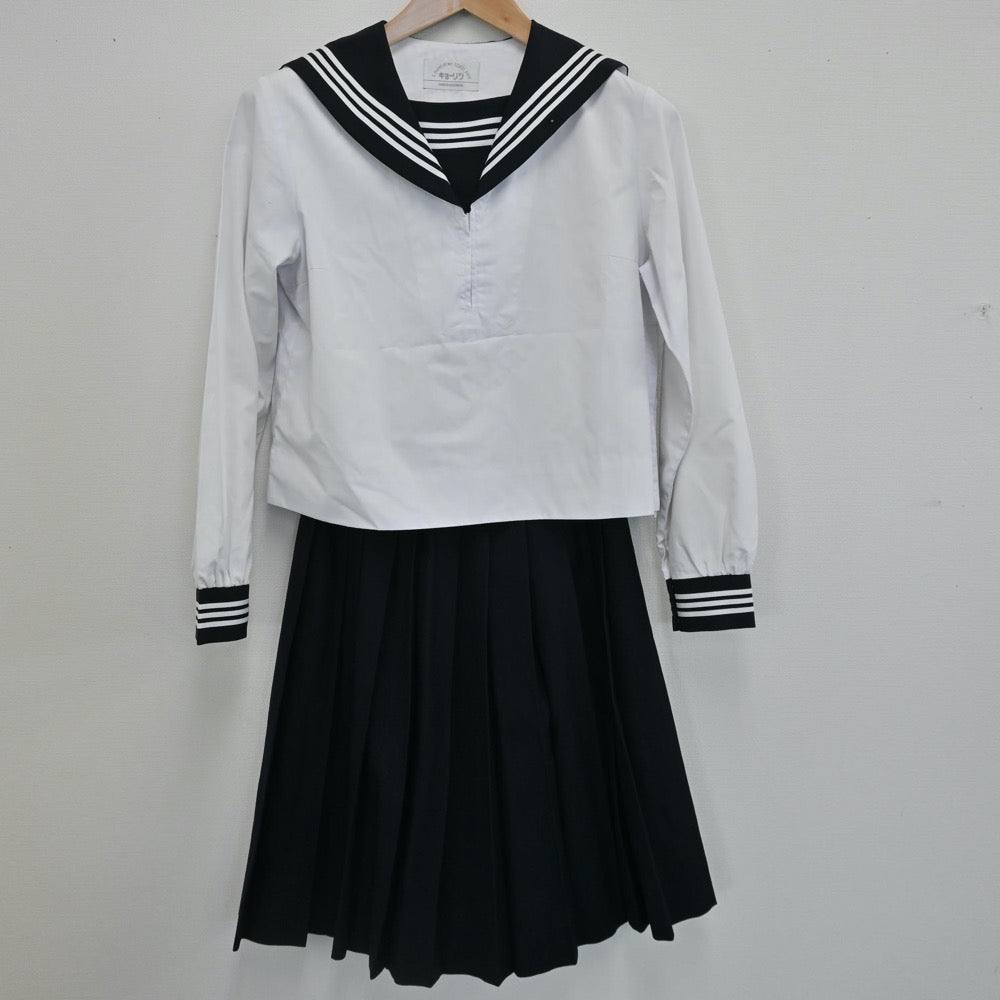 【中古】広島県 比治山女子高等学校 女子制服 4点（セーラー服・スカート）sf008430