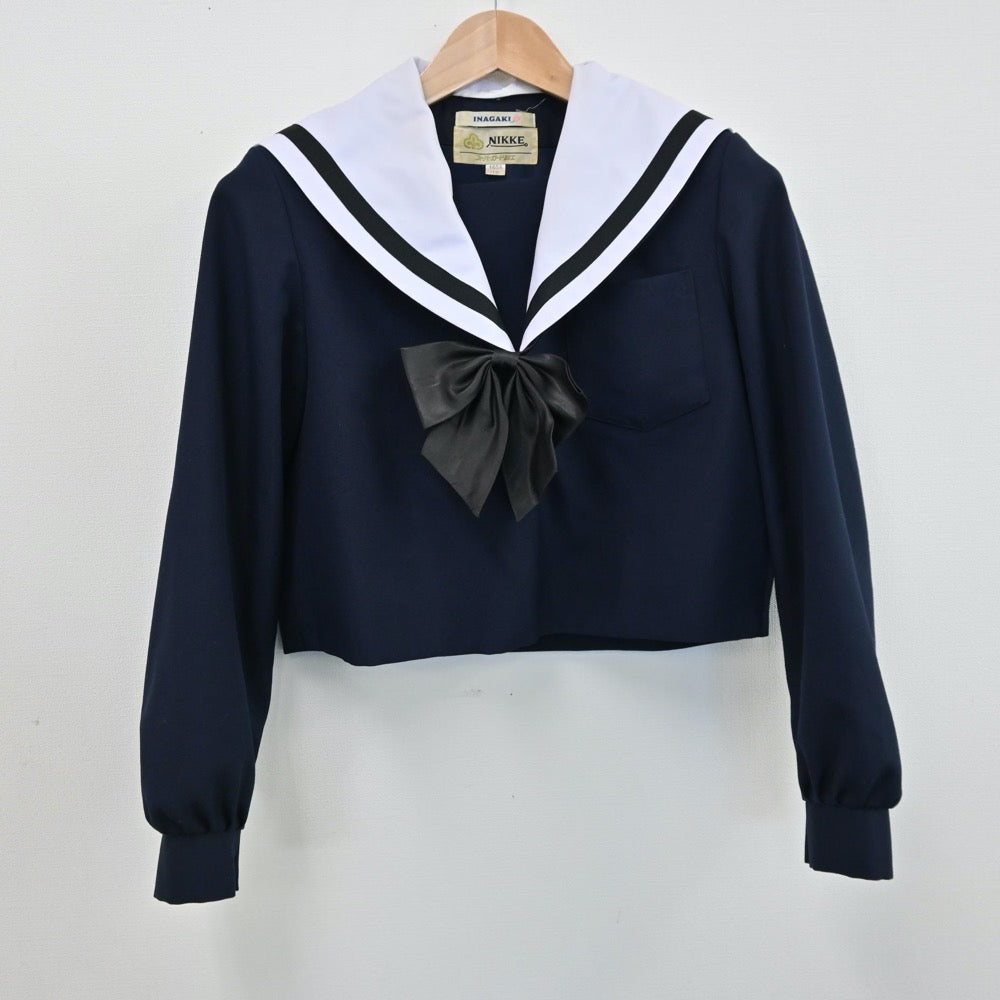 【中古】愛知県 名古屋西高等学校 女子制服 3点（セーラー服・スカート）sf008435