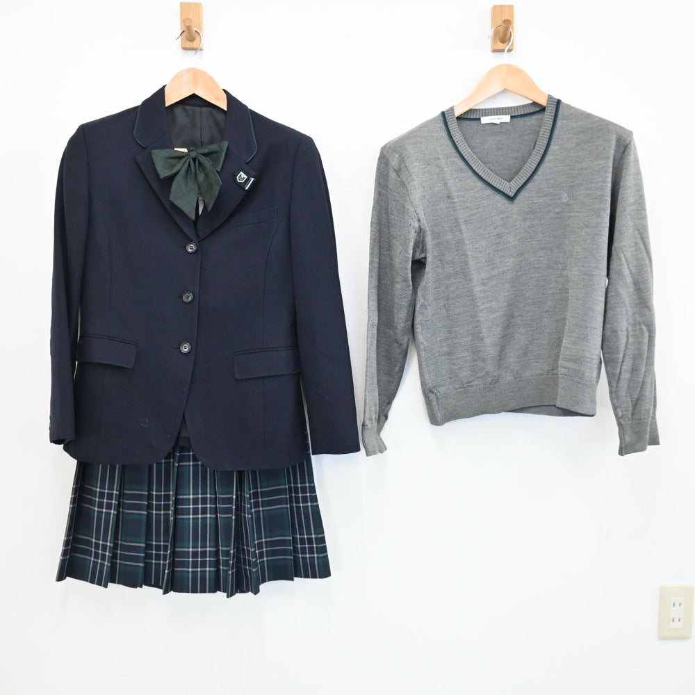 【中古】東京都 文京学院大学女子高等学校 女子制服 6点（ブレザー・ニット・スカート・スカート）sf008443