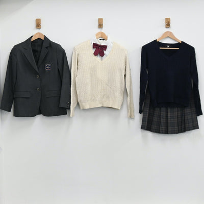 【中古】東京都 鴎友学園女子中学高等学校 女子制服 9点（ブレザー・シャツ・ニット・スカート）sf008451