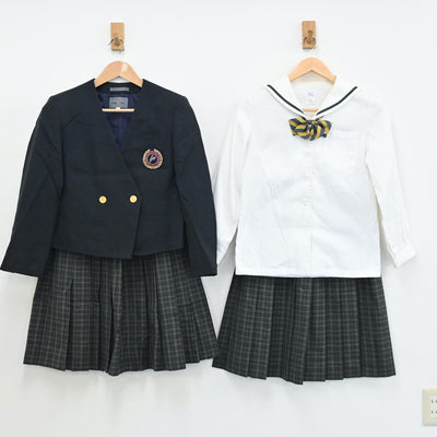 【中古】埼玉県 川口市立幸並中学校 女子制服 5点（ブレザー・セーラー服・スカート）sf008469