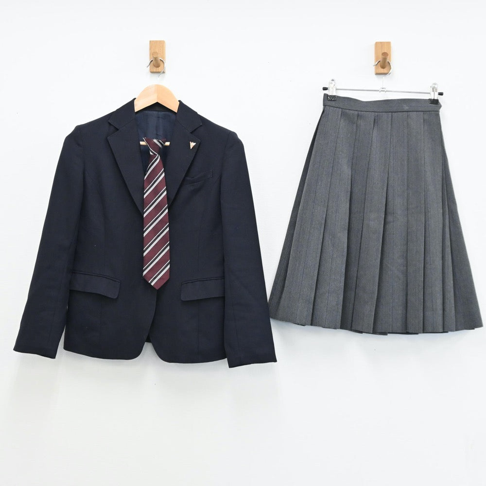 【中古】石川県 金沢商業高等学校 女子制服 3点（ブレザー・スカート）sf008471