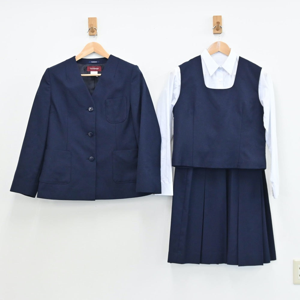 【中古】東京都 世田谷区立富士中学校 女子制服 5点（ブレザー・ベスト・シャツ・スカート）sf008479