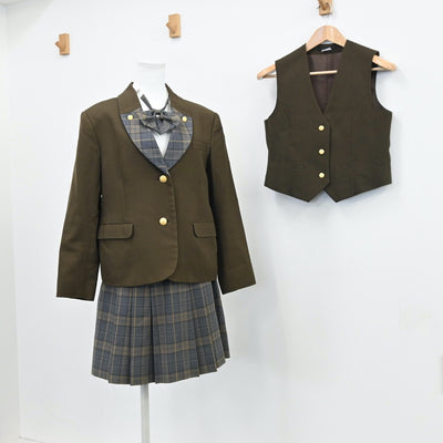 【中古】神奈川県 横浜市立戸塚高等学校 女子制服 5点（ブレザー・ベスト・スカート）sf008490