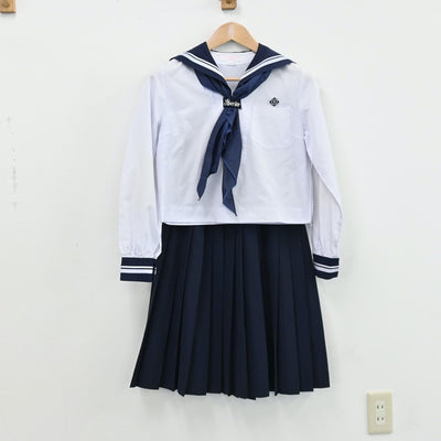 【中古】高知県 土佐女子中学高等学校 女子制服 5点（セーラー服・セーラー服・スカート）sf008500