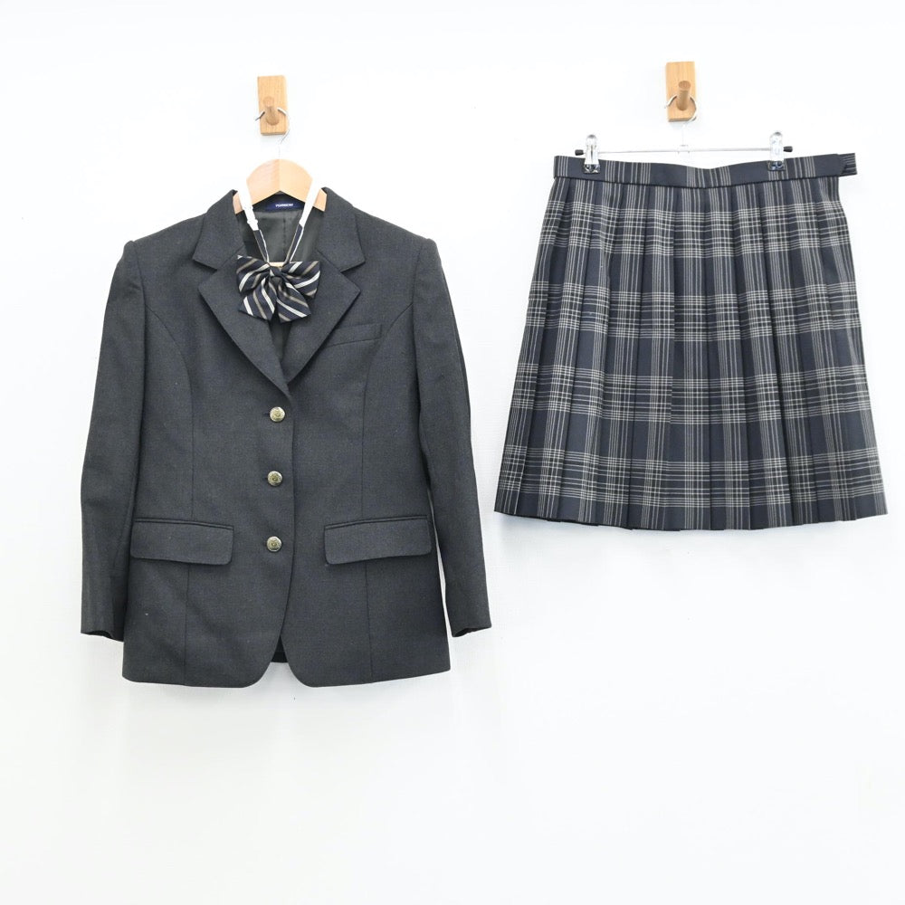 【中古】沖縄県 つくば開成高等学校 女子制服 3点（ブレザー・スカート）sf008506