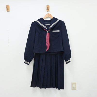 【中古】兵庫県 加古川市立中部中学校 女子制服 3点（セーラー服・スカート）sf008516