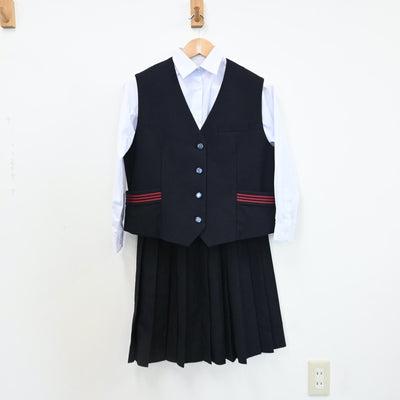 【中古】長崎県 東高等学校 女子制服 4点（ブレザー・ベスト・シャツ・スカート）sf008521